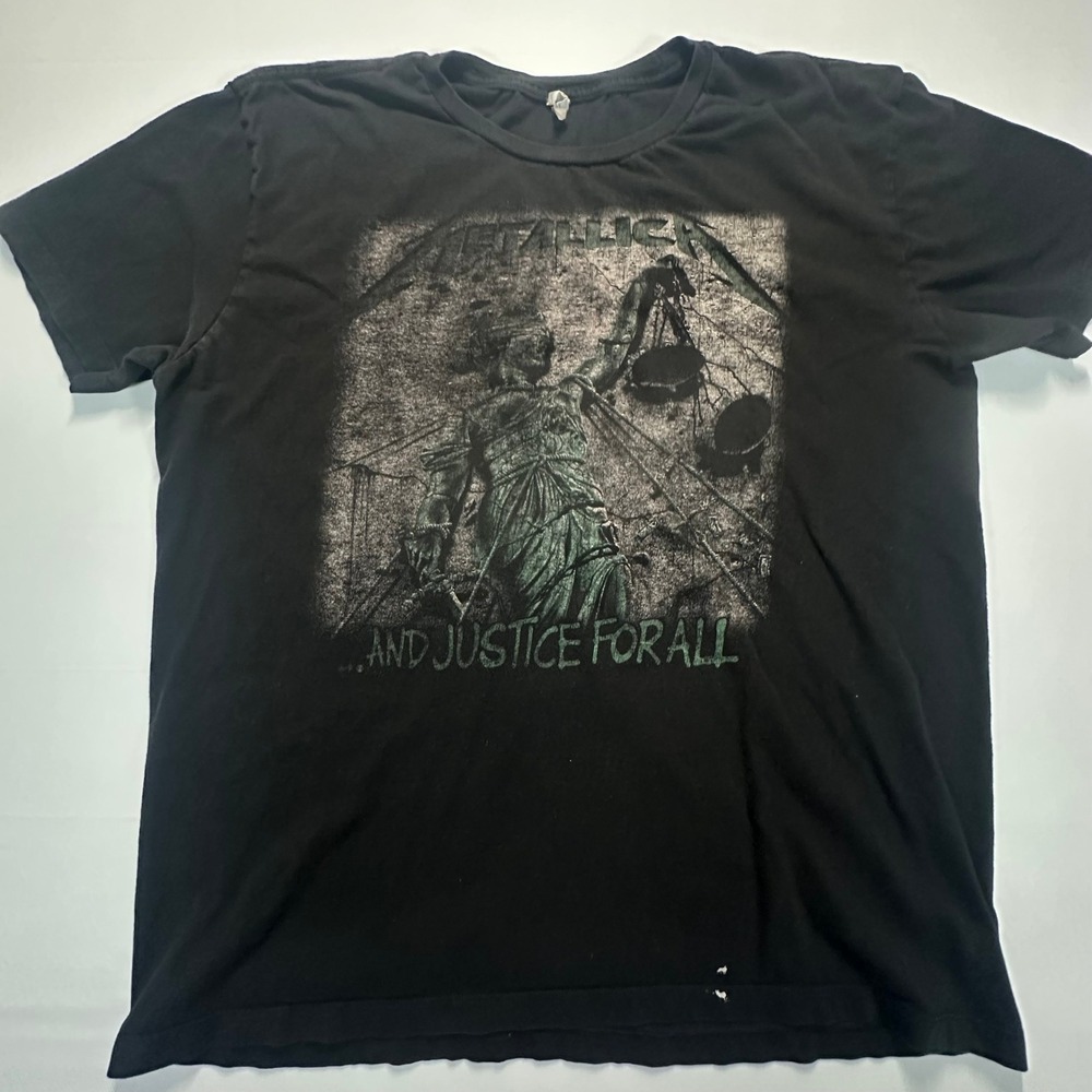 Metallica And Justice For All Band T-Shirt Black Graphic Tee XL 0284